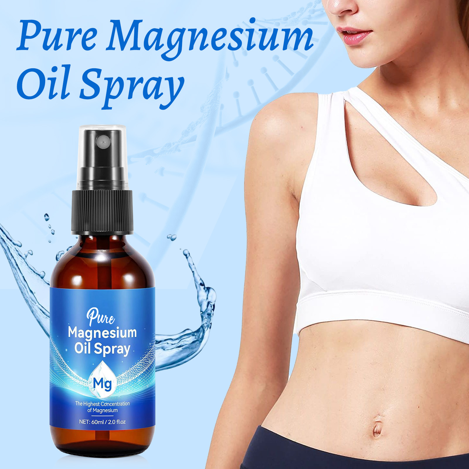 Bath Salts Magnesium - Natural Magnesium Oil 60ml - 10%