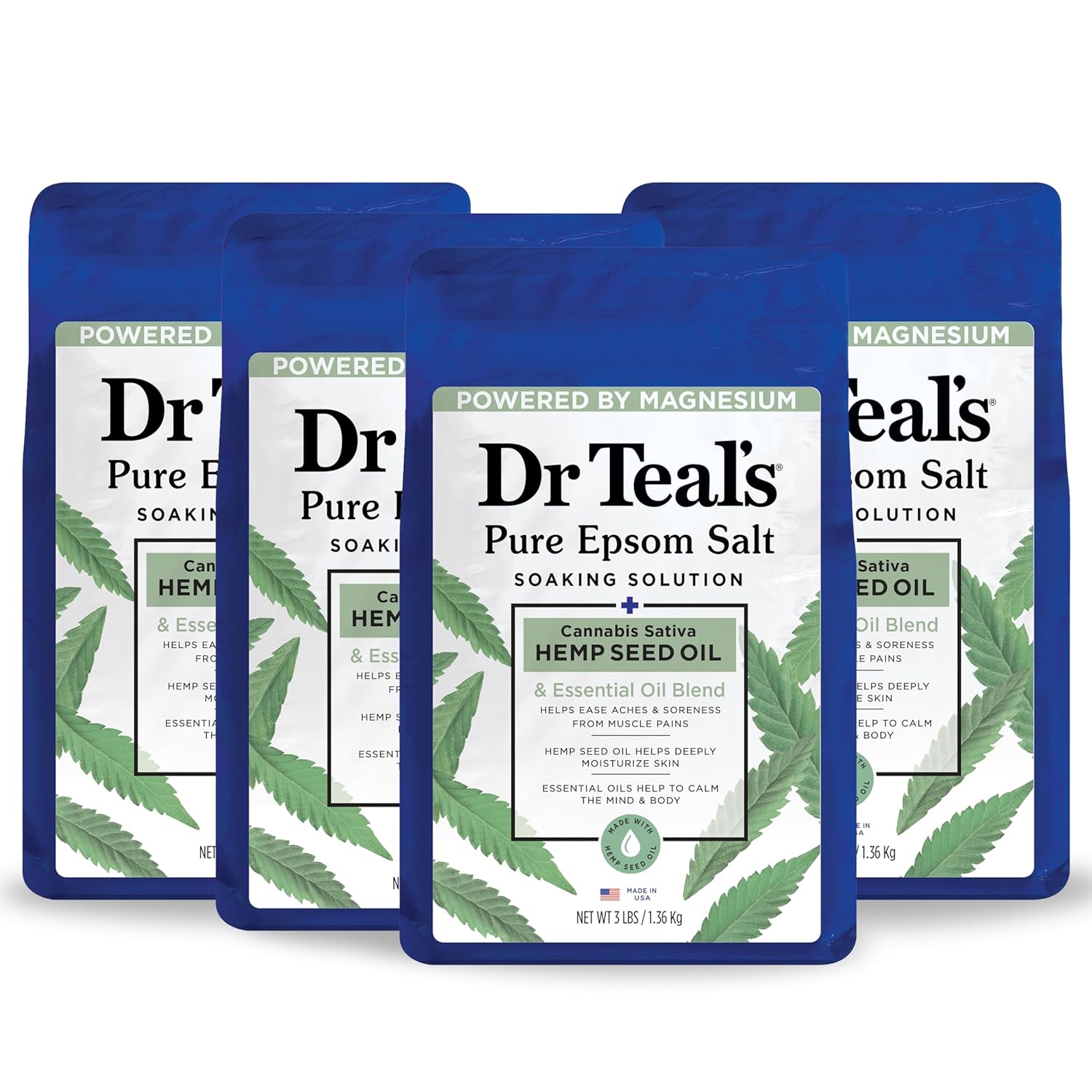 Bath Salts Magnesium - Epsom Salt with Cannabis Sativa Hemp