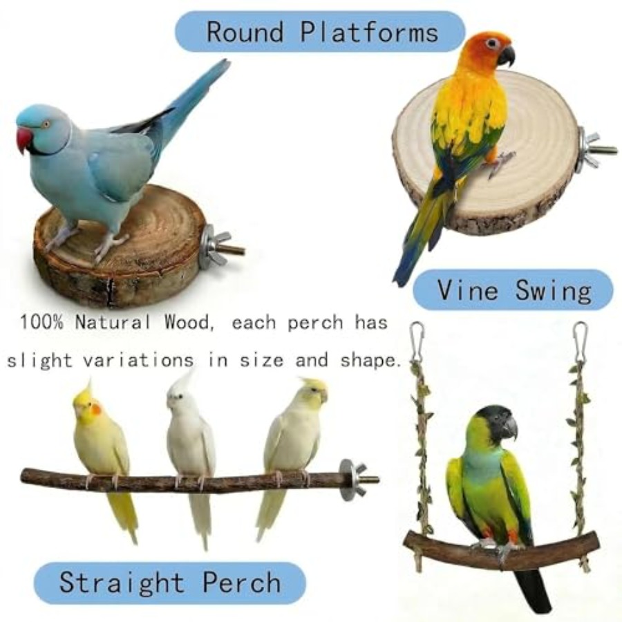 8PCS natural wood bird perches – обзор и цена Health & Wellness Rehab