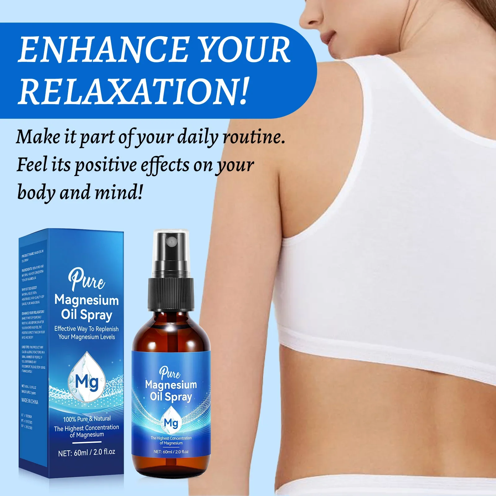 Magnesium Body Oil Spray 60ml  – обзор и цена Bath Salts Magnesium