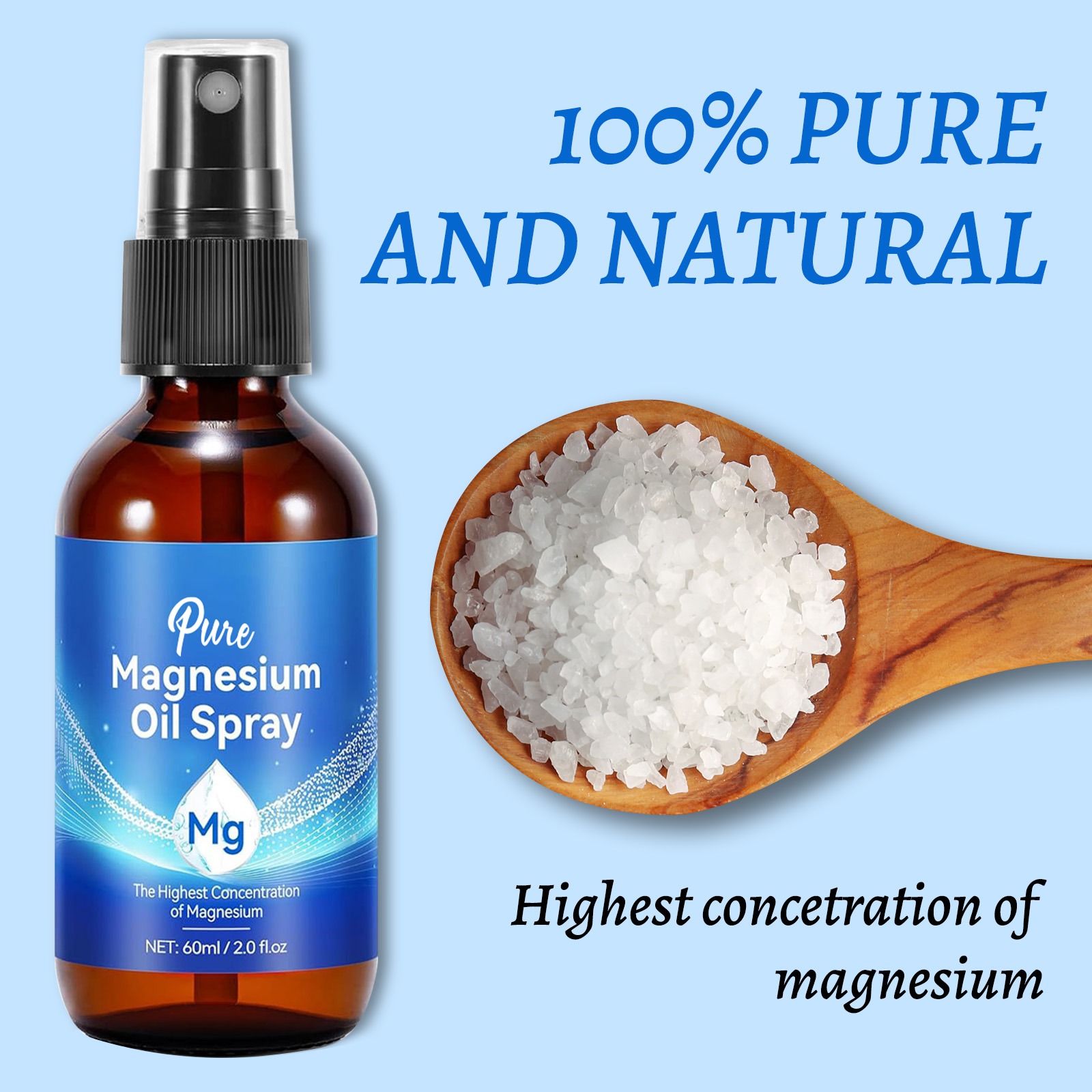 Natural Magnesium Oil 60ml - 1 – обзор и цена Bath Salts Magnesium